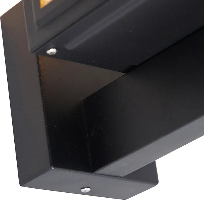 Rustikálna nástenná lampa čierna IP44 - Sutton Up