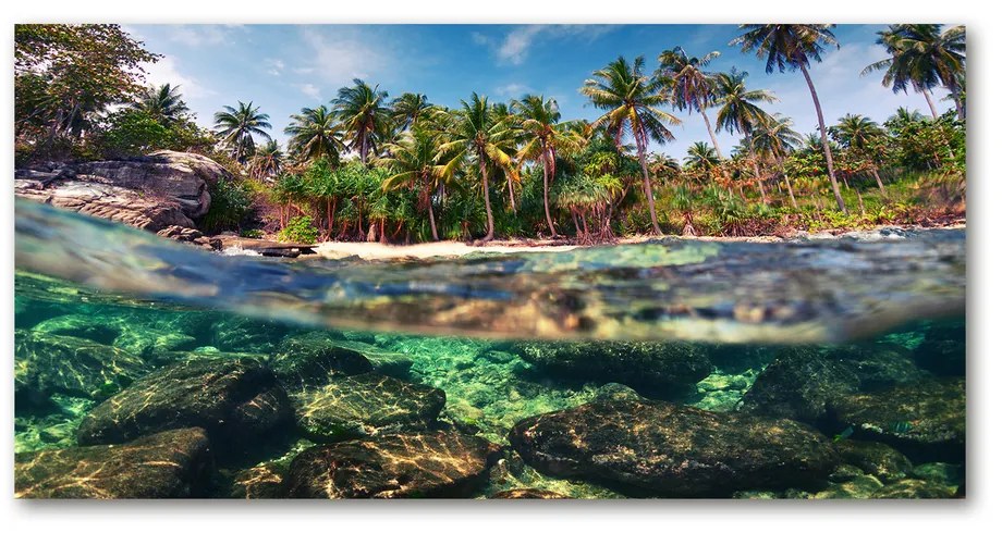Foto obraz akrylové sklo Tropická pláž pl-oa-140x70-f-90407162