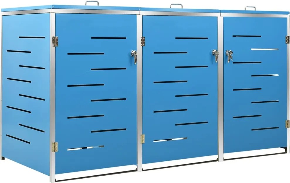 vidaXL Ohrada na 3 odpadkové koše 207x77,5x112,5 cm nehrdzavejúca oceľ