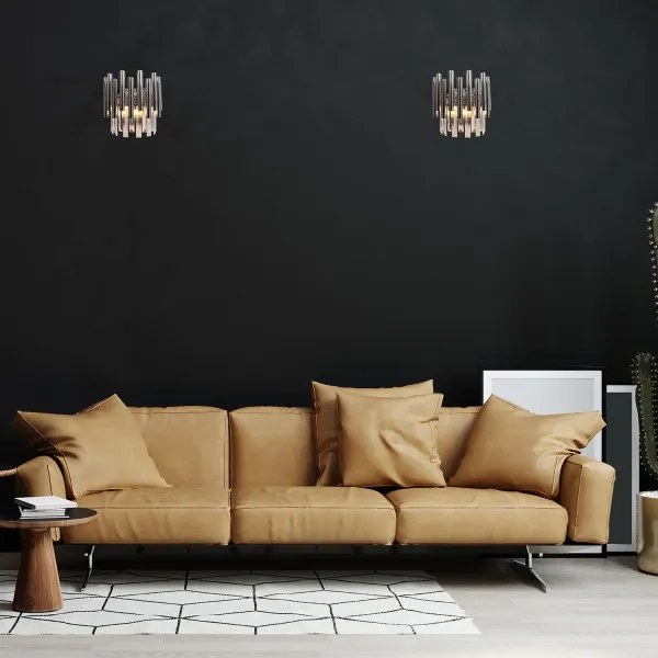 Krištáľové nástenné svietidlo MADISON 2xE14/40W/230V chróm