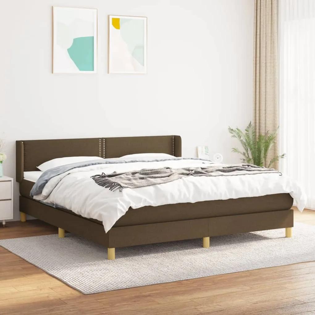 Boxspring posteľ s matracom tmavohnedá 180x200 cm látka 3130212
