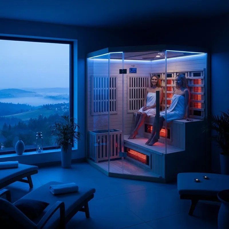 BPS-koupelny Kombinovaná sauna 2v1 HYD-7524 - Infrasauna + fínska sauna 150x150, 4-5 osôb