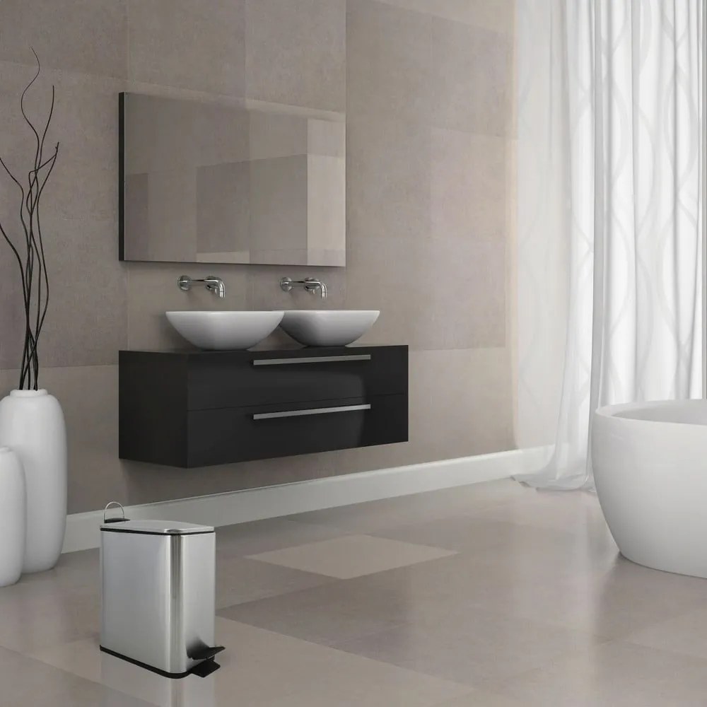 Nášľapný oceľový odpadkový kôš v matne striebornej farbe 5 l Erik – Spirella