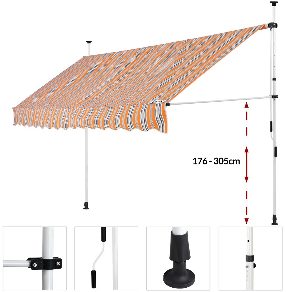 InternetovaZahrada Markíza 400 cm - oranžová/modrá