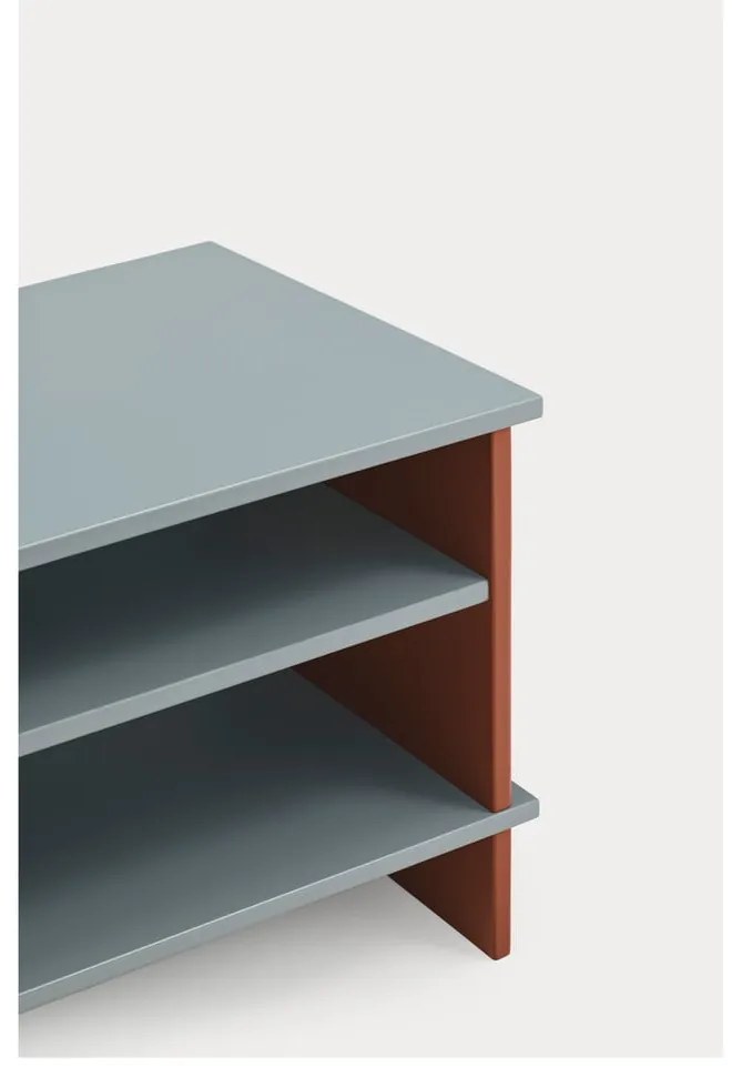 Nočný stolík s poličkami v tehlovo-sivej farbe Inari – Teulat