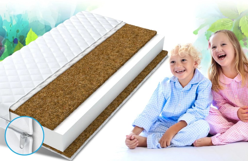 Detský matrac JUNIOR MAX RELAX 160x80x10 cm - kokos / pena / kokos