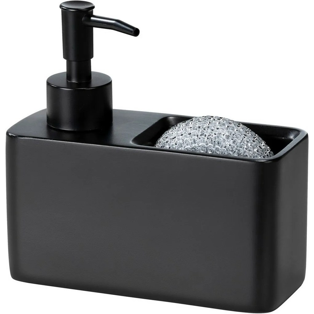 Wenko Dávkovač saponátu s miestom na hubku Resa, čierna