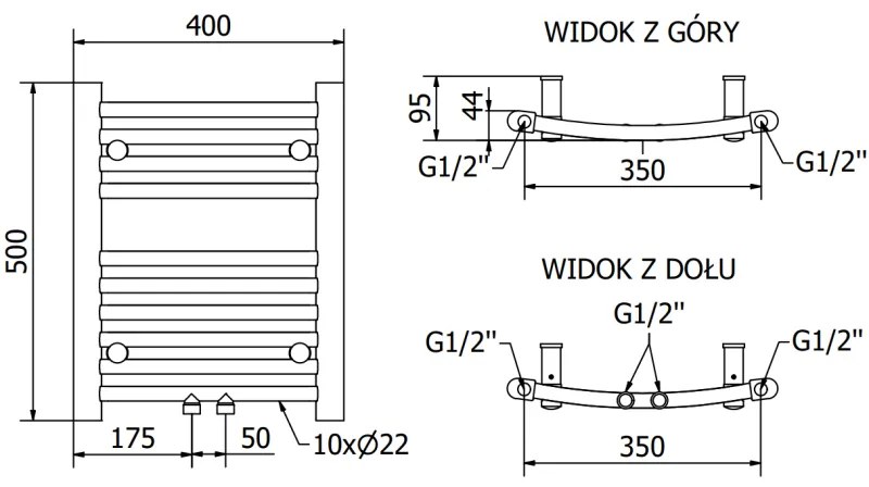 Mexen Ares, vykurovacie teleso 500x400 mm, 179 W, biela, W102-0500-400-00-20