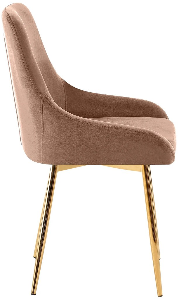 Sada 2 ks jedálenskej stoličky Elmira zamat - hnedá