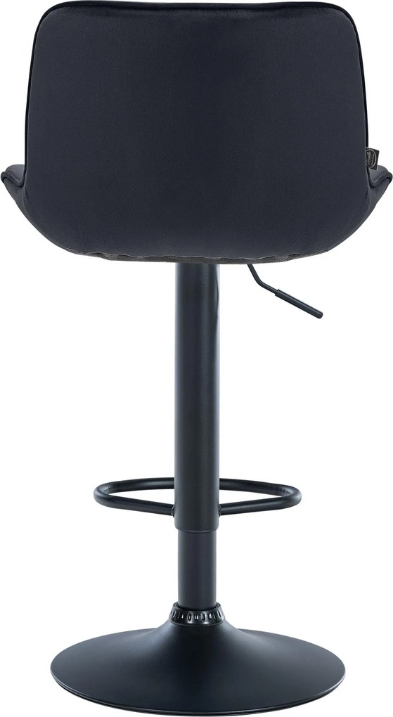 Barová stolička Vonore - zamat, čierny rám - Čierna
