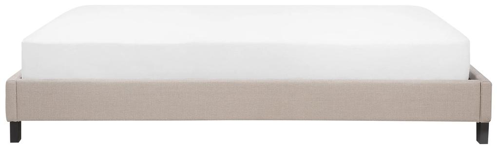 Béžová čalúnená posteľ 160 x 200 cm ROANNE Beliani