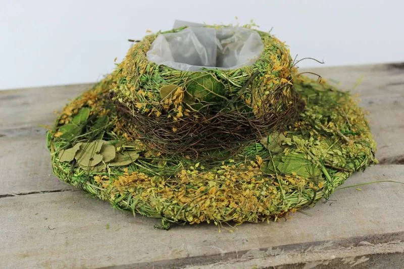 Zeleno žltý prírodný klobúk 25cm