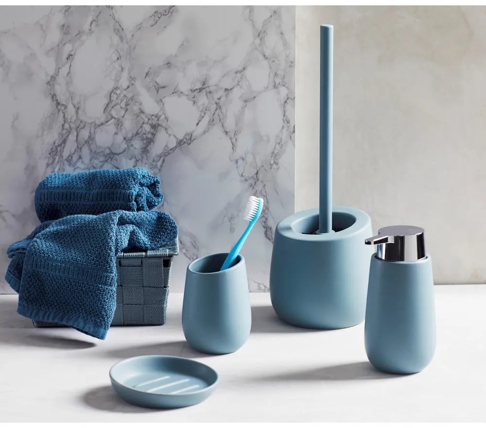 Keramická toaletná kefa Wenko Badi Blue-Grey