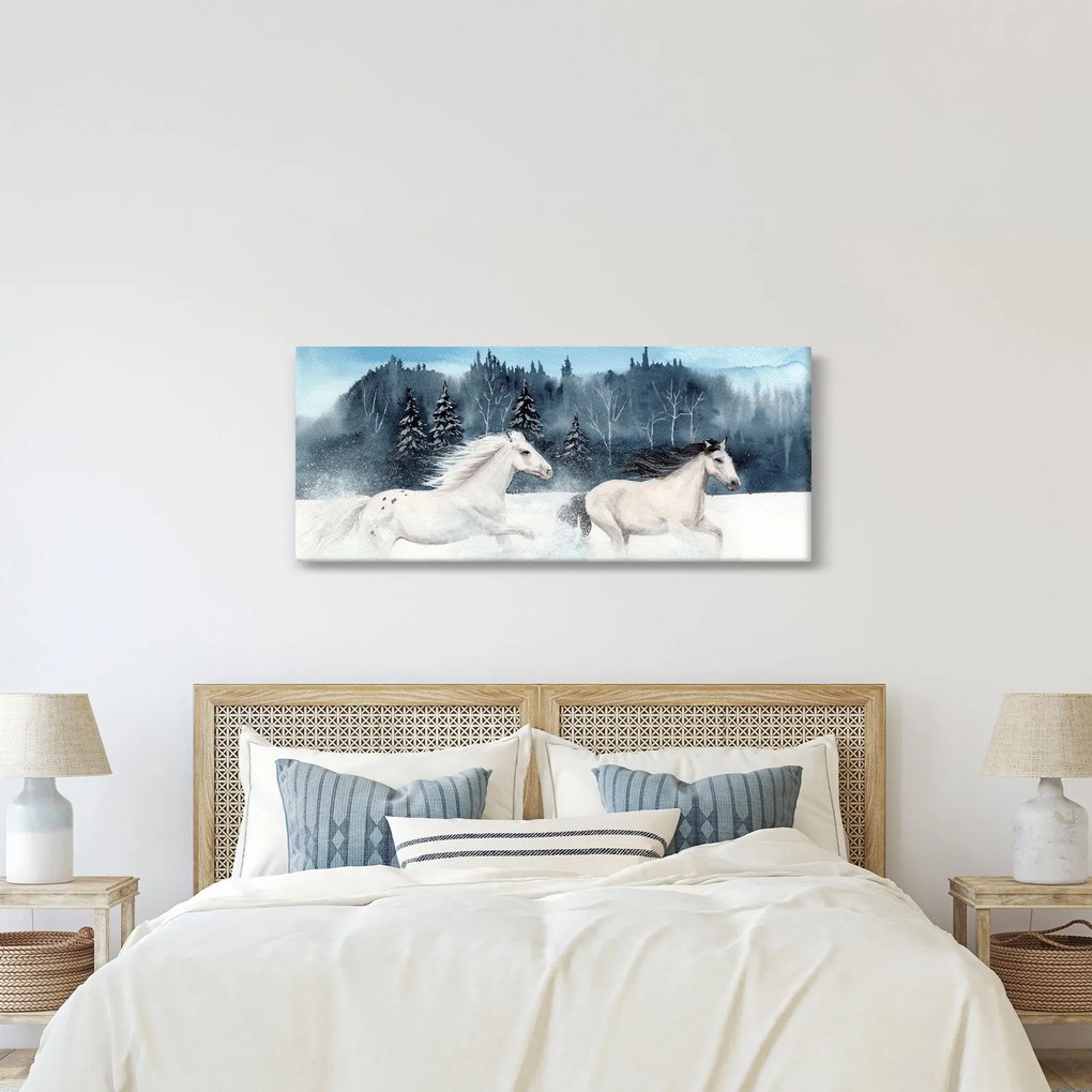 Obraz maľovaných koní (120x50 cm)