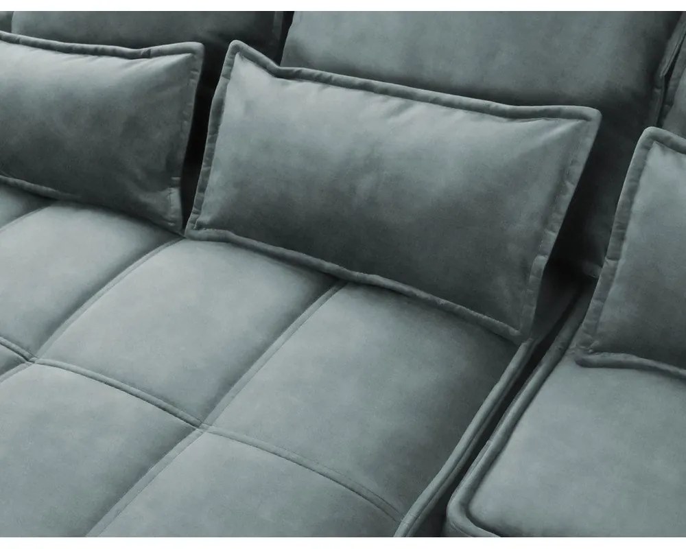 Zelená zamatová rozkladacia/s úložným priestorom rohová pohovka (ľavý roh/s leňoškou) Campo – ELTAP