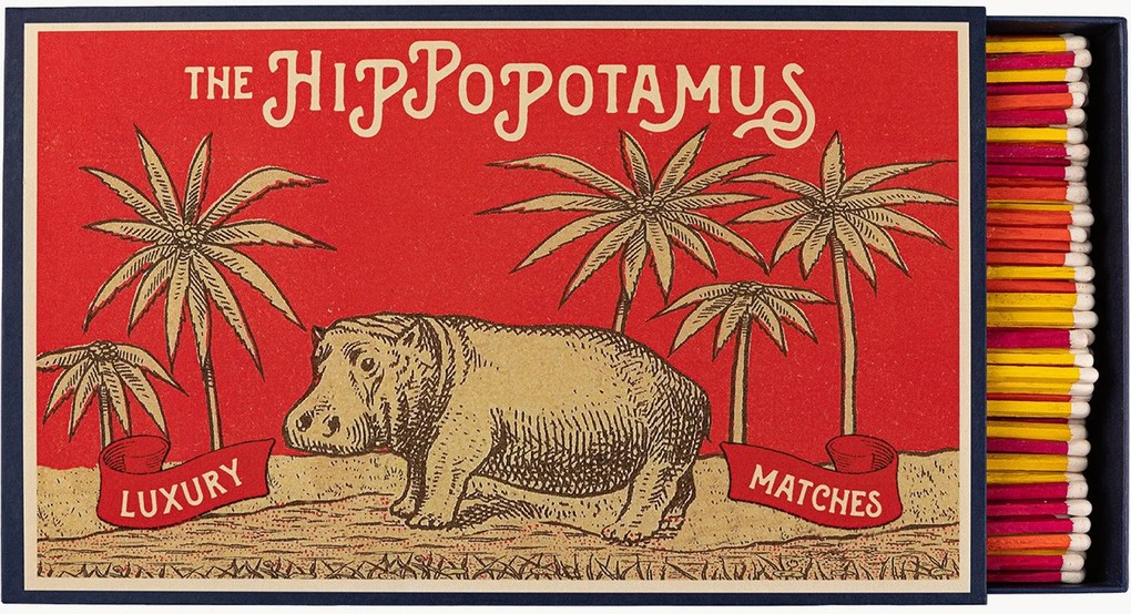 Dizajnová zápalková škatuľka Hippopotamus