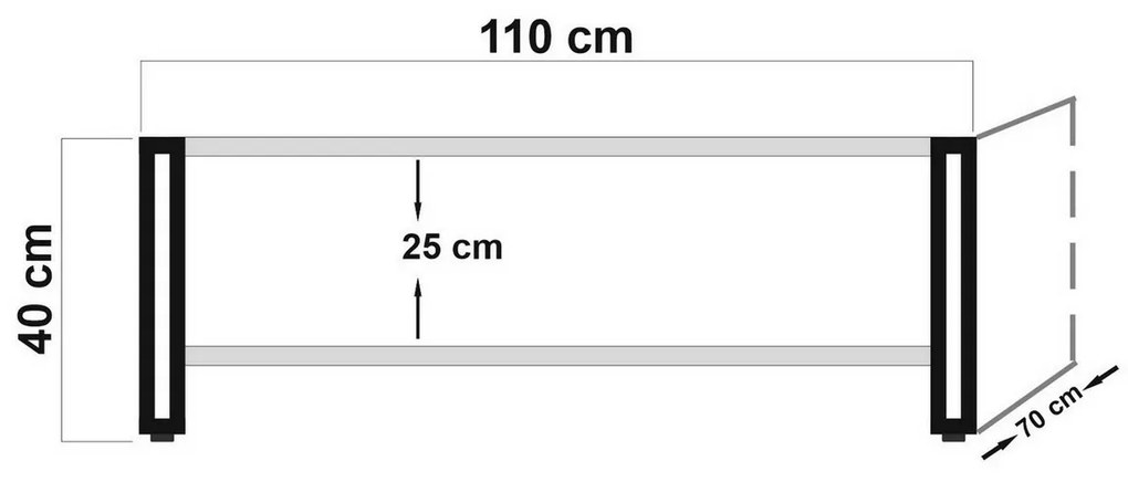 Konferenčný stolík Cosmo Atlantic Pine and Black