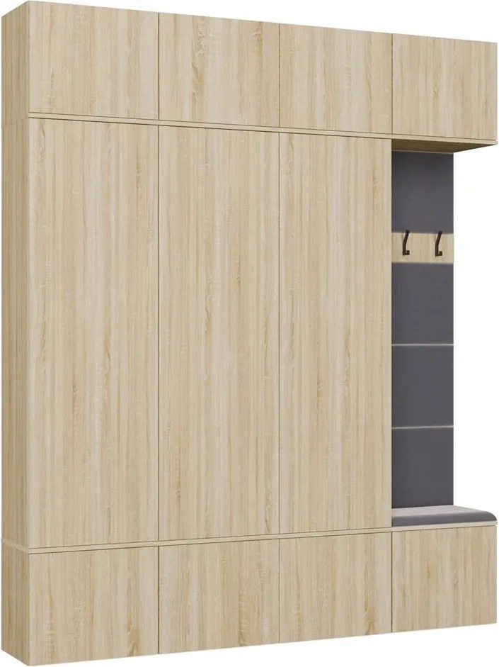 Předsíňová stěna Haga 3Sz1W 200 cm dub Sonoma