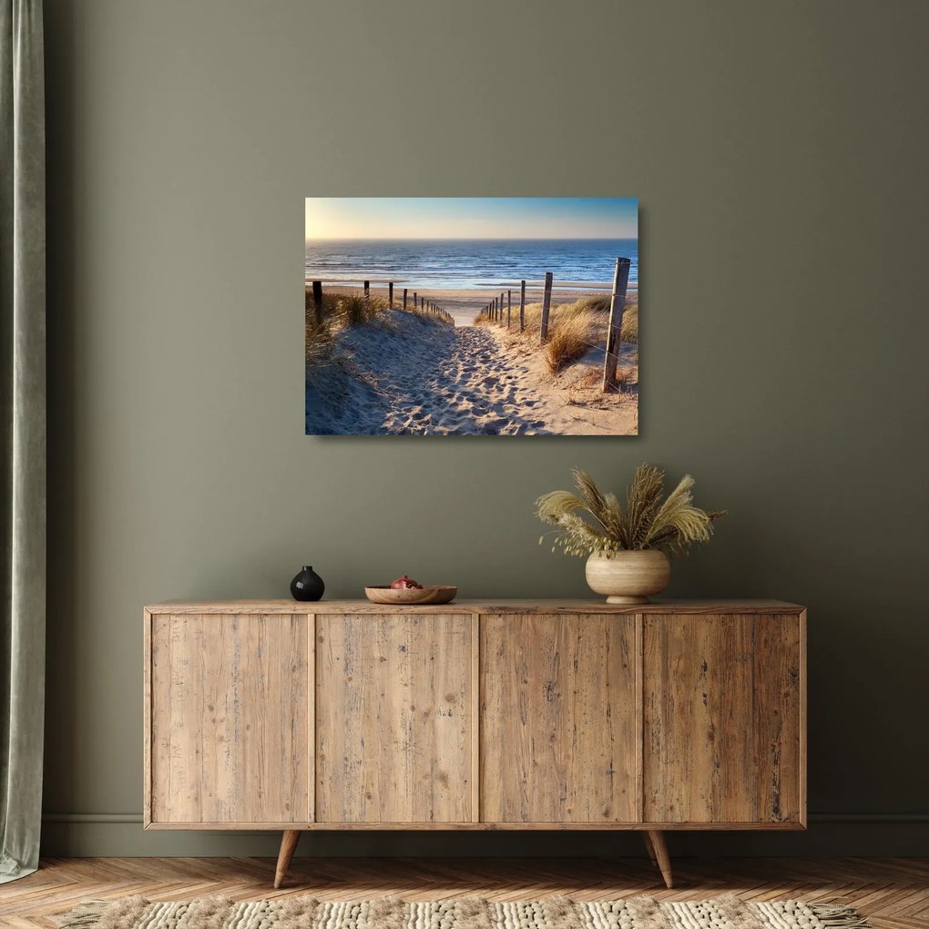 Sklenený obraz - Cesta k pláži Severného mora, Holandsko (70x50 cm)