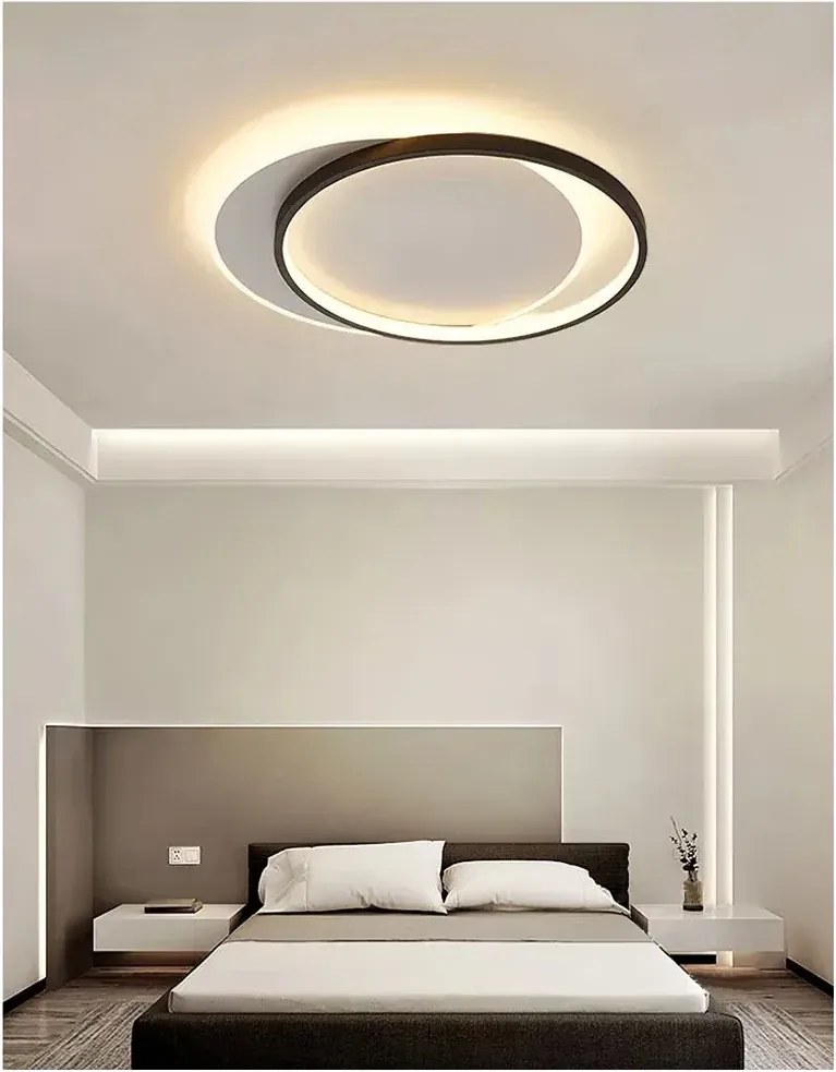 Toolight Toolight, LED stropné svietidlo 40cm, LHJ076-C, čierna-biela, OSW-50035