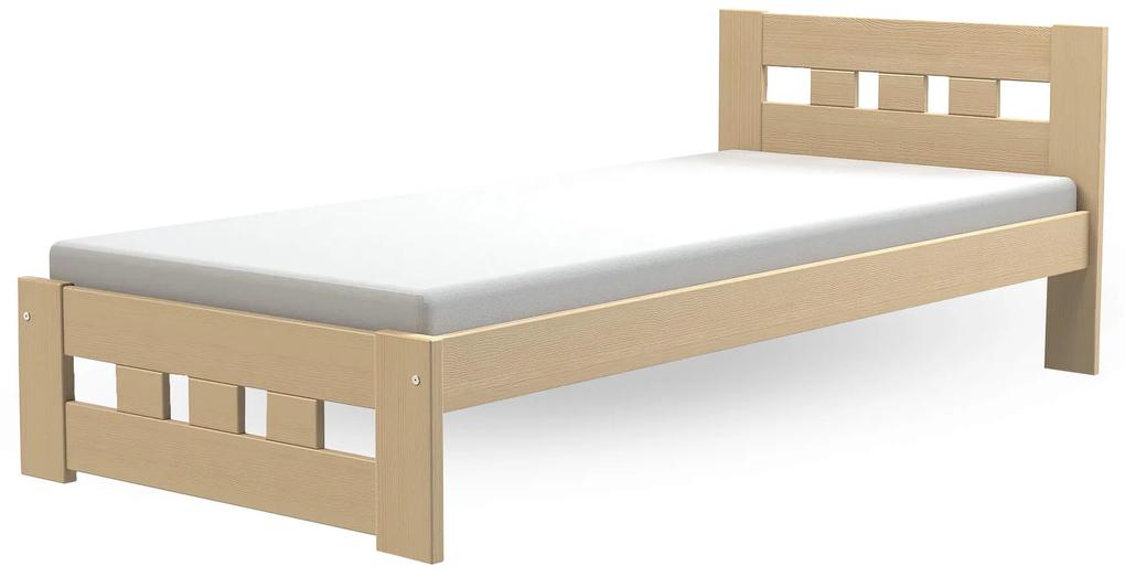 DL Masívna jednolôžková posteľ 90x200 Roma - borovica