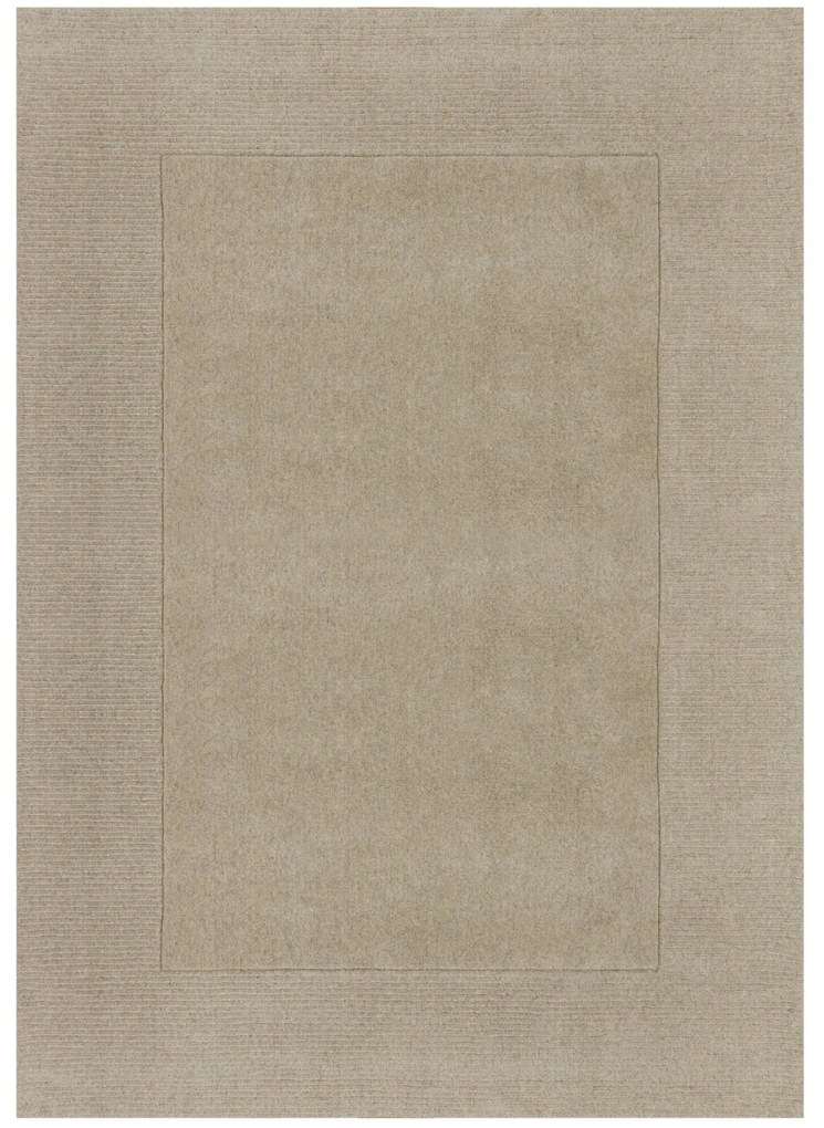 Kusový ručne tkaný koberec Tuscany Textured Wool Border Natural, 120x170, béžová, obývacia izba, Flair Rugs