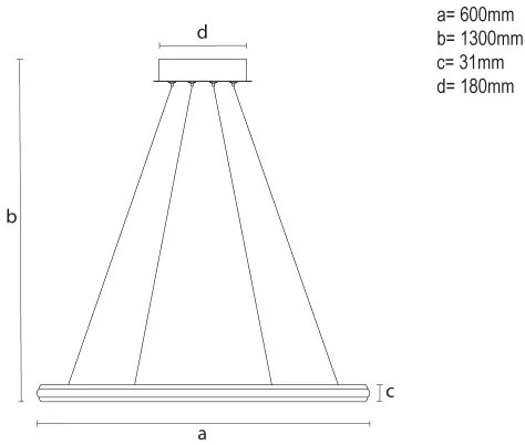 LED Stmievateľný luster na lanku LED/55W/230V 3000-6500K pr. 60 cm + diaľkové ovládanie