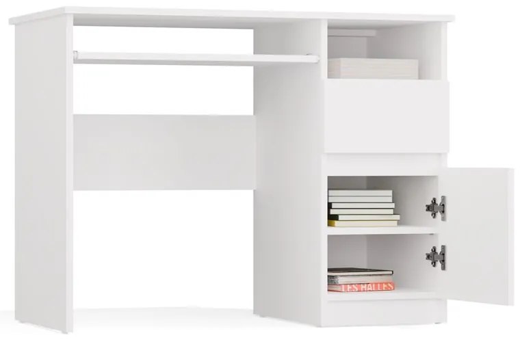 Písací stôl Porto 98 cm pravý biely