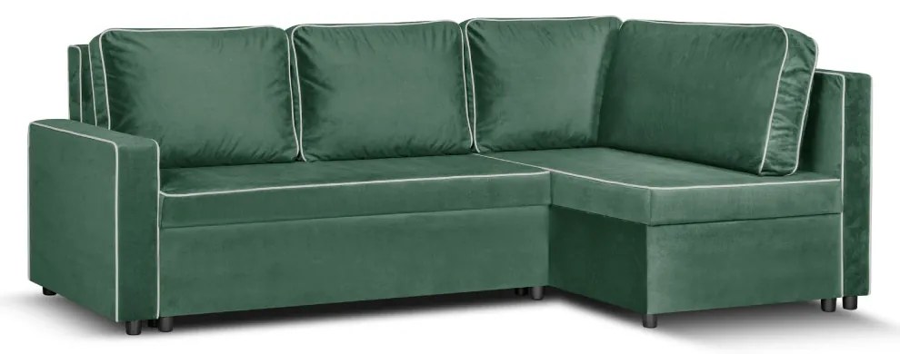 Rozkládací rohová sedací souprava MIMI Zelená 37+WHITE