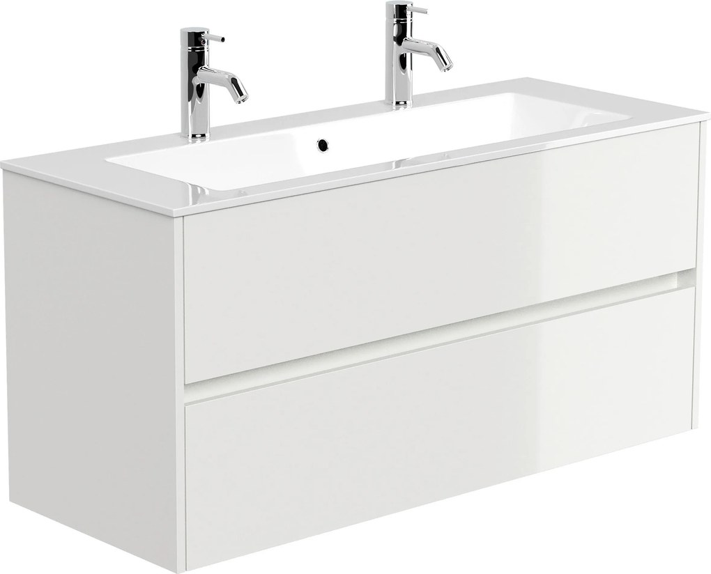 XXXLutz SKRINKA S UMÝVADLOM, biela s vysokým leskom, biela s vysokým leskom, 120/58,5/46,5 cm MID.YOU - Online Only kúpeľne - 00000D000516