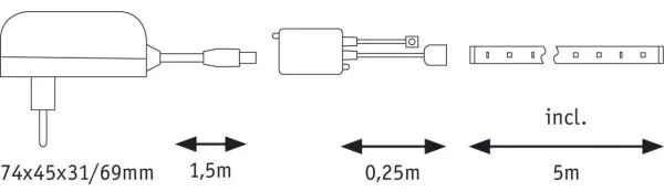 Paulmann 70480 - LED RGBW/16,5W Stmievateľný pásik DIGITAL 5 m 230V + DO