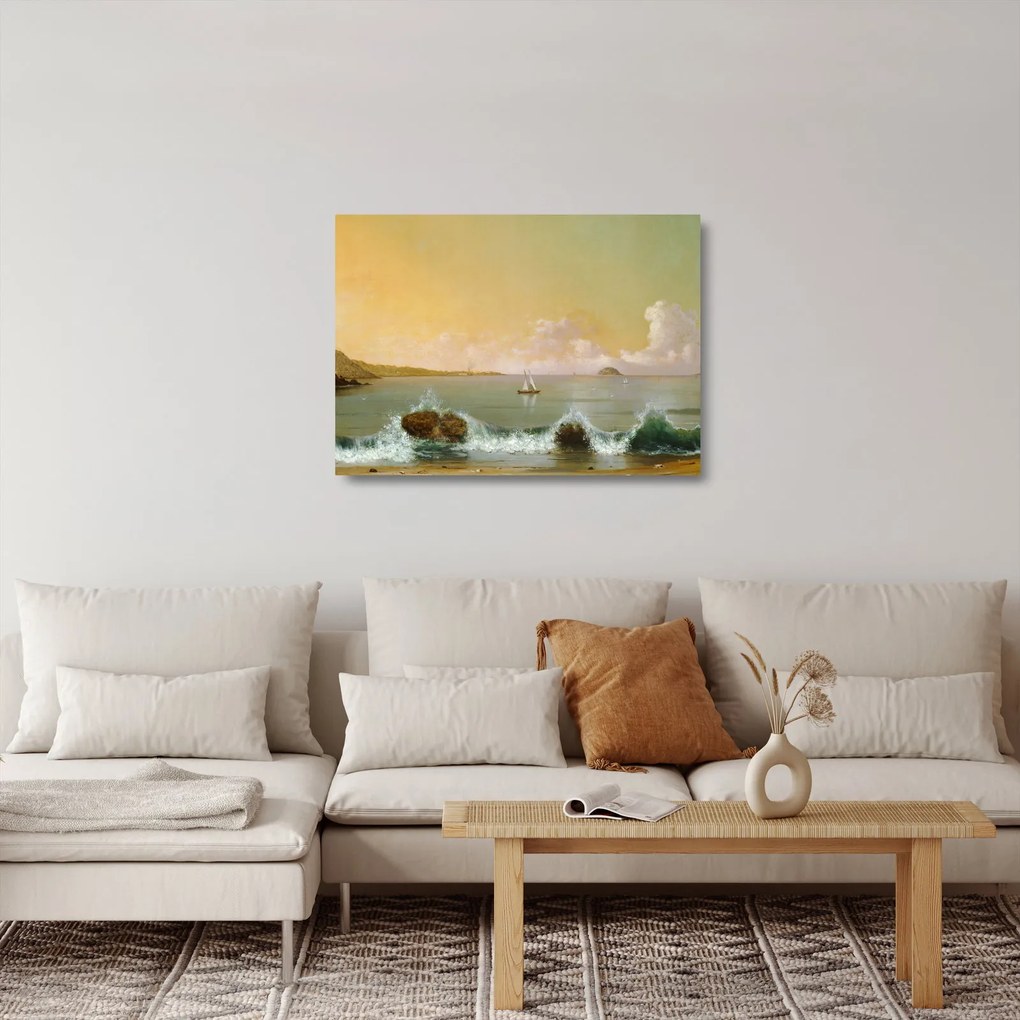Sklenený obraz - Martin Johnson Heade, Rio de Janeiro Bay, reprodukcia (70x50 cm)
