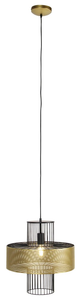 Dizajnové závesné svietidlo zlaté s čiernou 40 cm - Tess