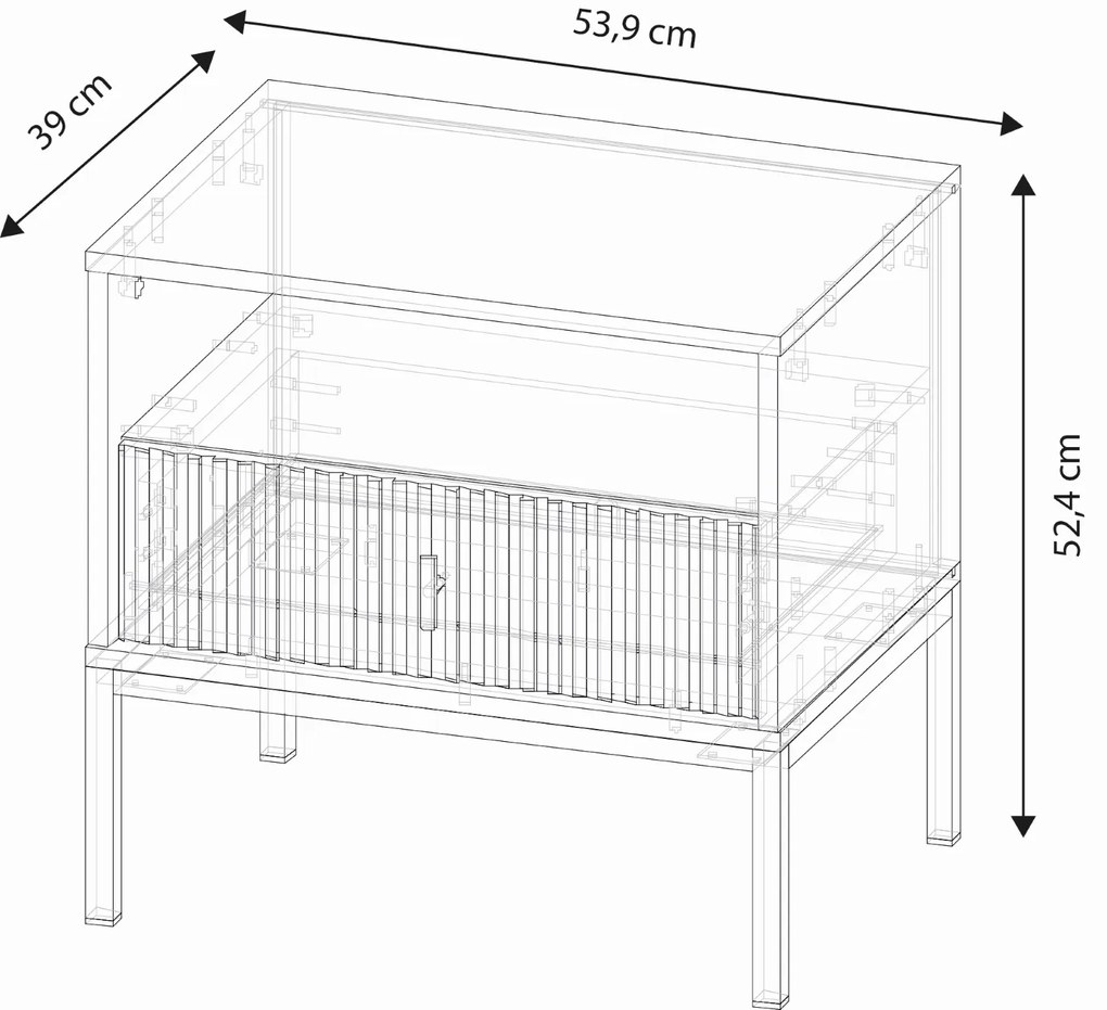 Nočný stolík Maggiore 53,9 cm kašmír/zlatý