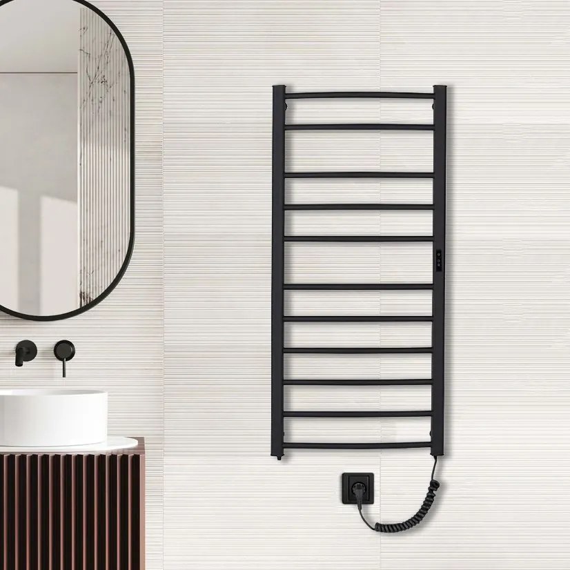 Cerano Luca, elektrický sušiak uterákov s displejom 1160x550 mm, čierna, CER-LIV-EG-11-55-D