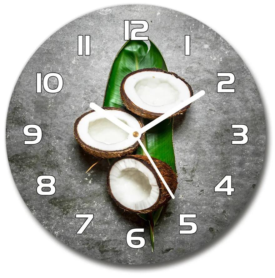 Sklenené hodiny okrúhle Polovičky kokosov pl_zso_30_f_120962660
