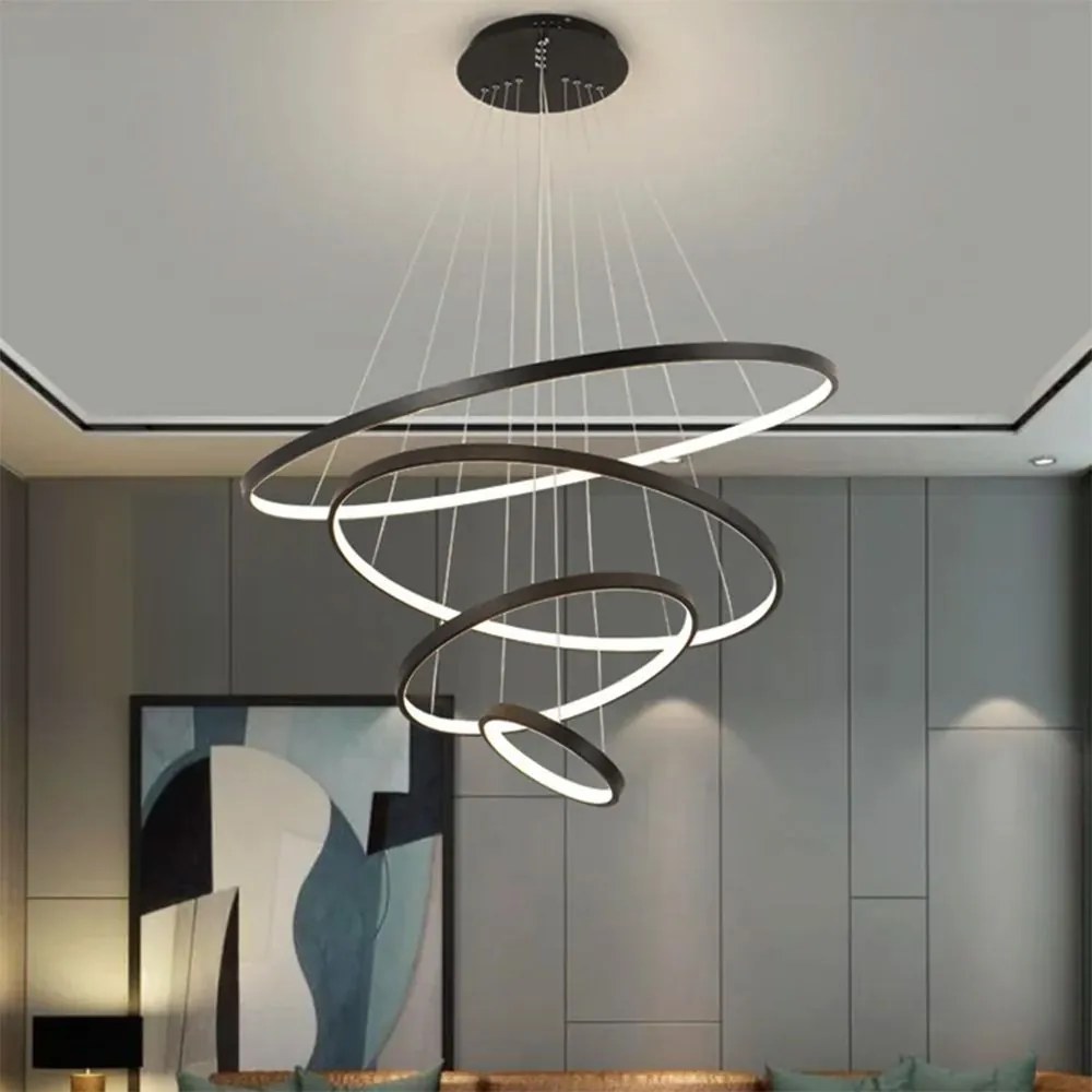 Toolight Toolight, LED stropné svietidlo 20/40/60/80 cm, 82W, 3000K, LHJ014-CP4, čierna, OSW-50005