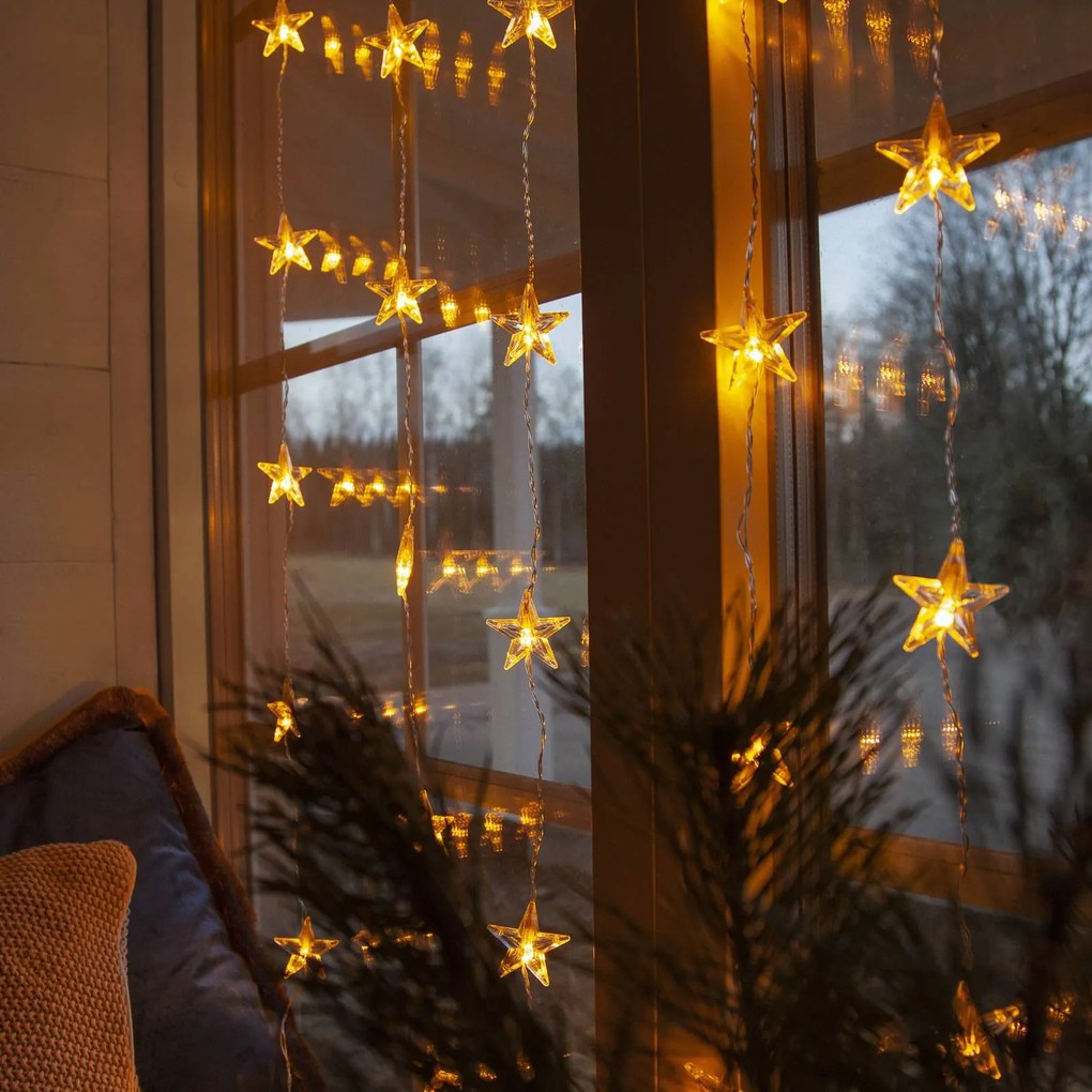 Svetelný LED záves Star Curtain, 30-plameňový