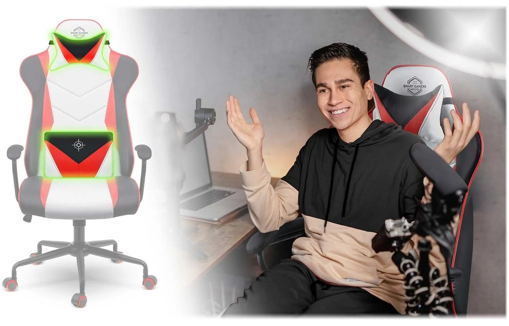 Herné kreslo Sofotel Miss Fortune 2593 - čierno-červeno-biela