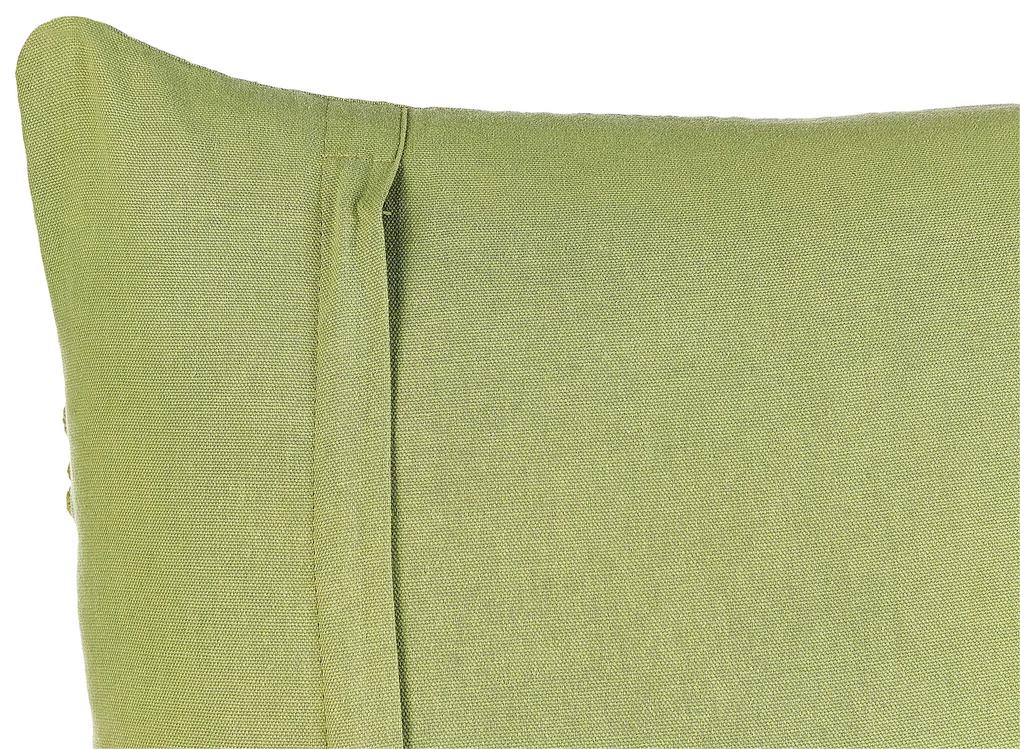Sada 2 bavlnených vankúšov so strapcami 45 x 45 cm zelená KALAM Beliani