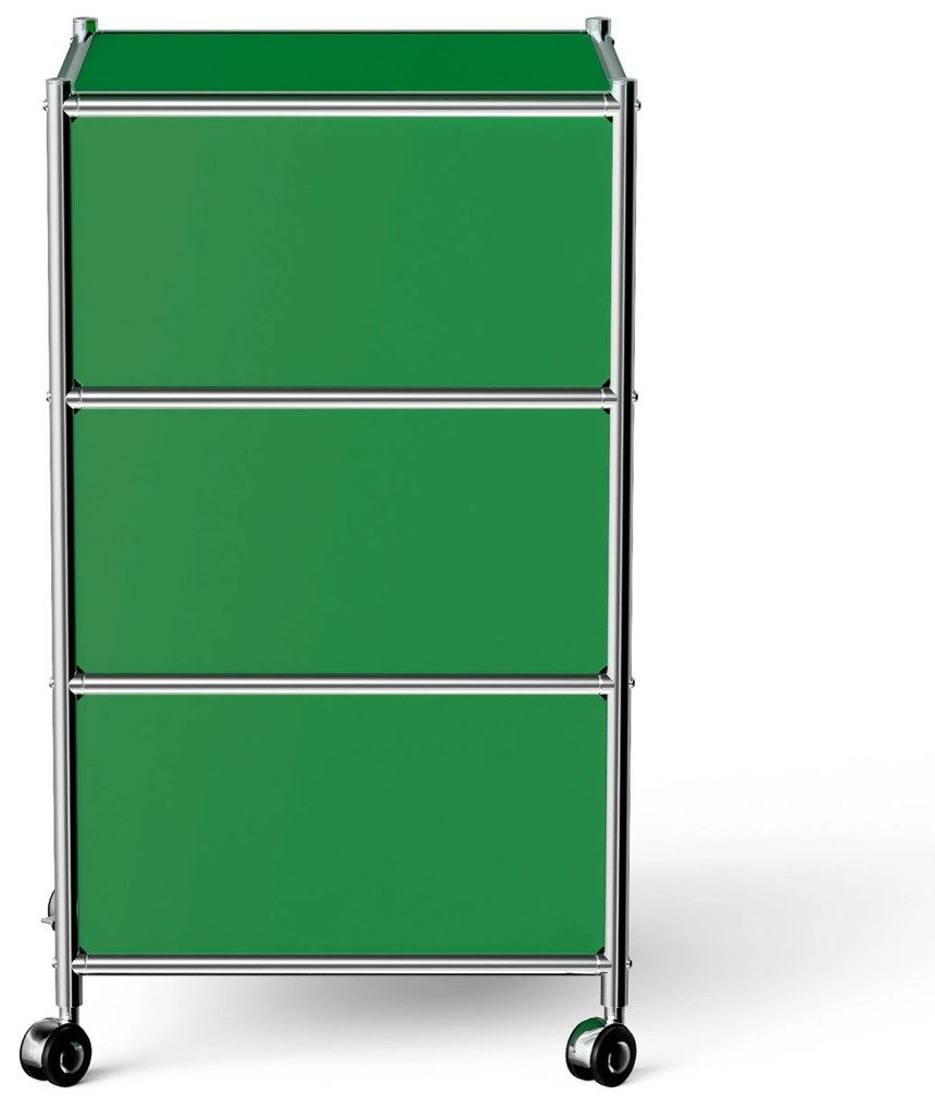 Kovová kancelárska skrinka »CN3« so zásuvkami, zelená
