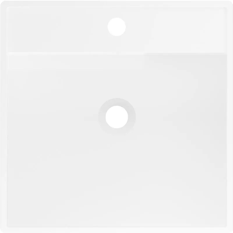 Mexen Belen, voľnestojace umývadlo z konglomerátu 45x45x82 cm, biela matná, 26604500