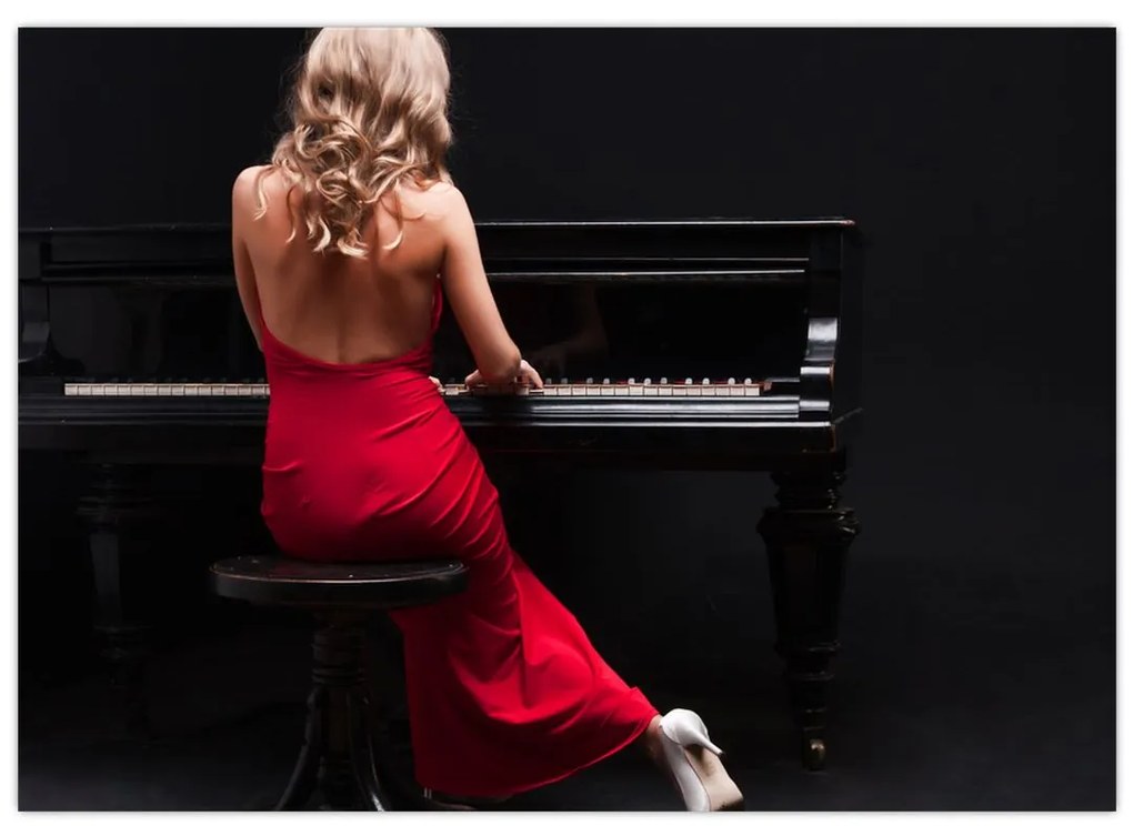 Obraz ženy hrajúce na klavír (70x50 cm)
