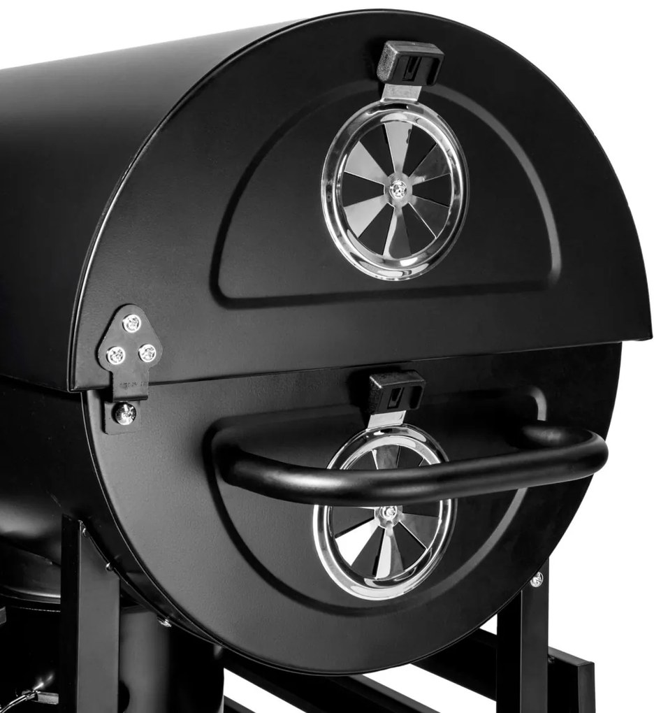 Zahradní gril na dřevěné uhlí BAREL se dvěma rošty černý