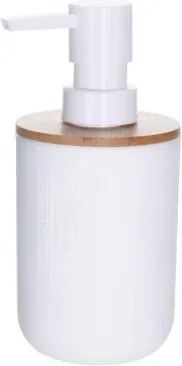 Kúpeľňový dávkovač mydla biely/bambus%
