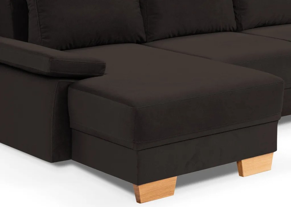 Sedacia súprava Chivas, tvar pravé U, temne hnedá látka