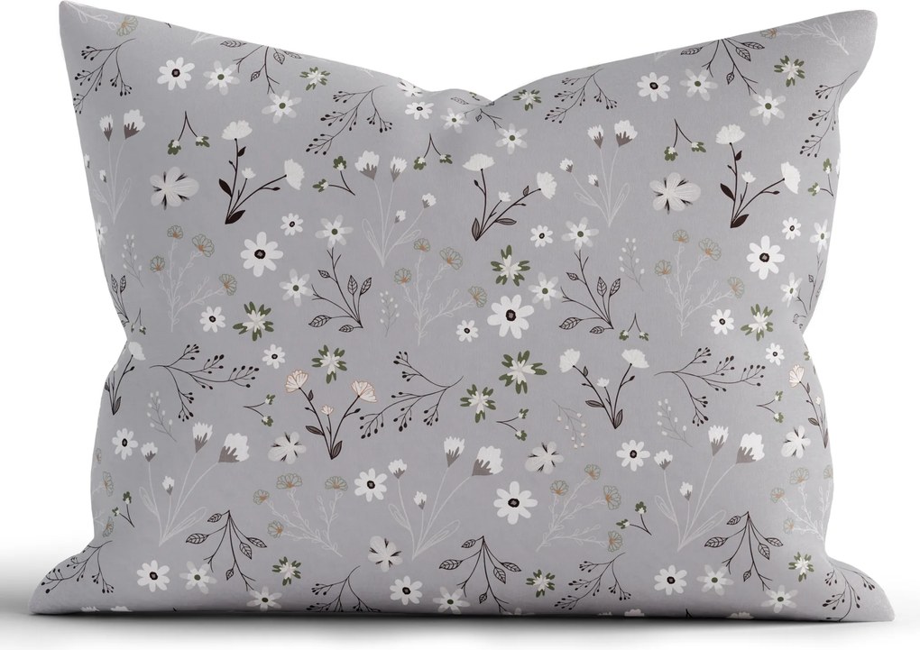 Bavlnená obliečka na vankúš Renforcé 70 × 90 cm - Vanessa sivá