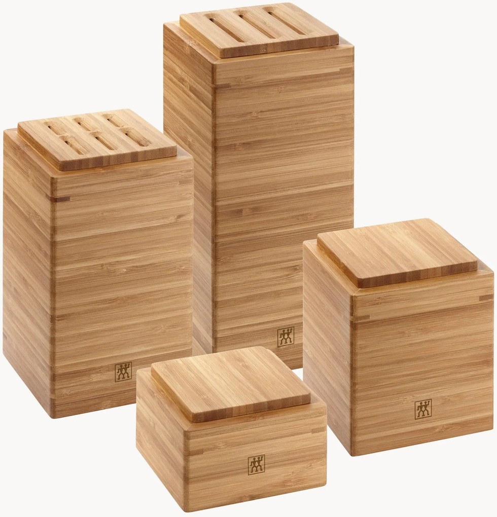 Úložné dózy z bambusového dreva Storage, 4 ks