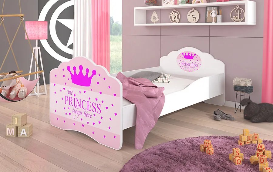 Dievčenská detská posteľ 140x70 cm Princezná