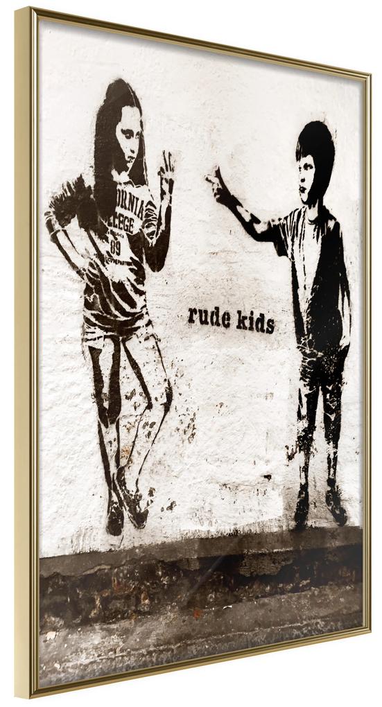 Artgeist Plagát - Rude Kids [Poster] Veľkosť: 20x30, Verzia: Čierny rám s passe-partout